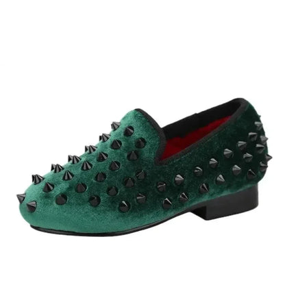 Kids Loafers Classic Style Kids Shoe Velvet Spikes Shoes -Guocali
