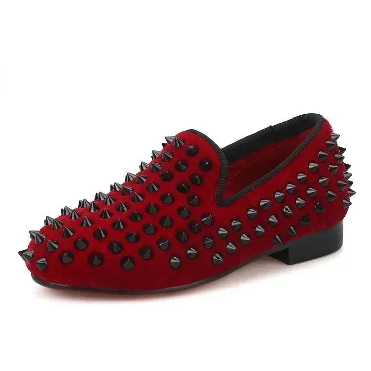 Kids Loafers Classic Style Kids Shoe Velvet Spikes Shoes -Guocali