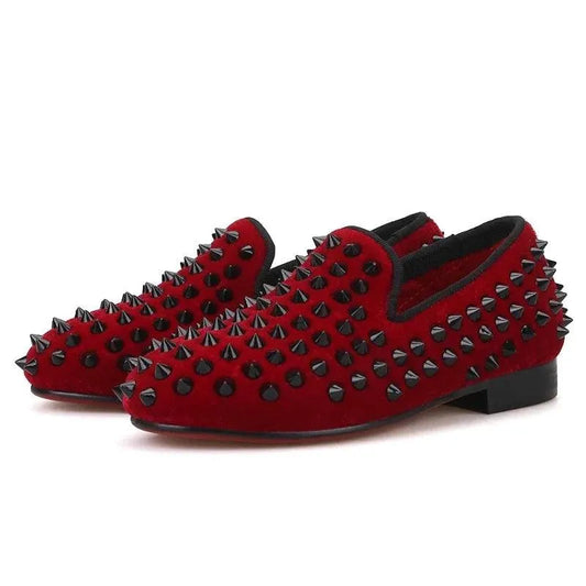 Kids Loafers Classic Style Kids Shoe Velvet Spikes Shoes - Loafer Shoes - Guocali