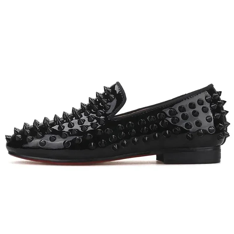 Kids Loafers Matching Sophistication: Handmade Spiked Loafers for Kids -Guocali