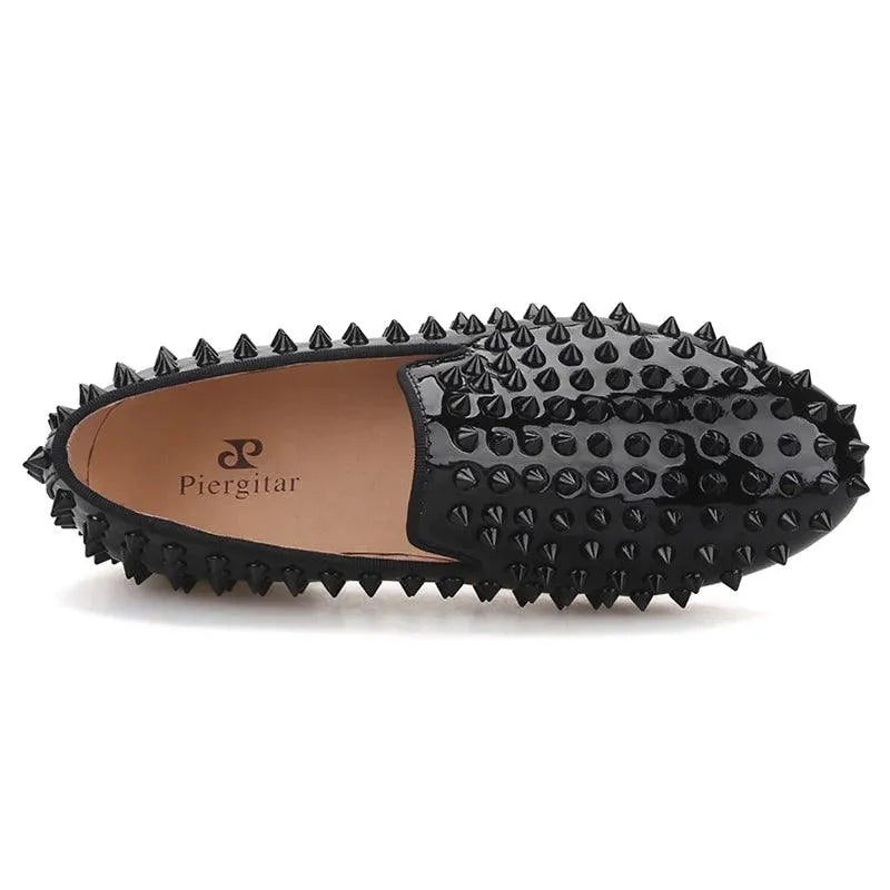 Kids Loafers Matching Sophistication: Handmade Spiked Loafers for Kids-Loafer Shoes-GUOCALI