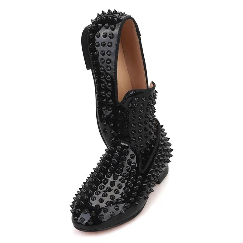 Kids Loafers Matching Sophistication: Handmade Spiked Loafers for Kids-Loafer Shoes-GUOCALI