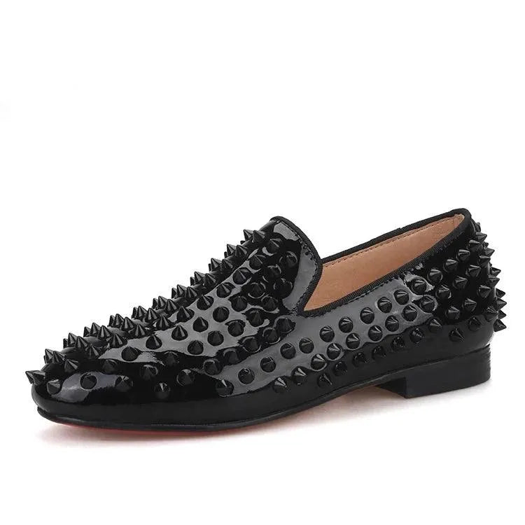 Kids Loafers Matching Sophistication: Handmade Spiked Loafers for Kids - Loafer Shoes - Guocali