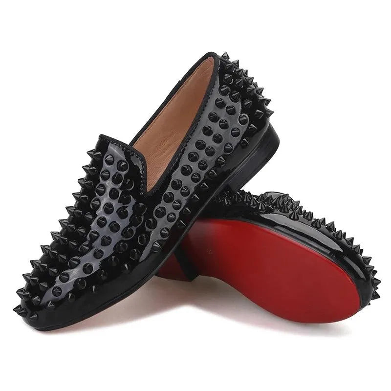 Kids Loafers Matching Sophistication: Handmade Spiked Loafers for Kids - Loafer Shoes - Guocali