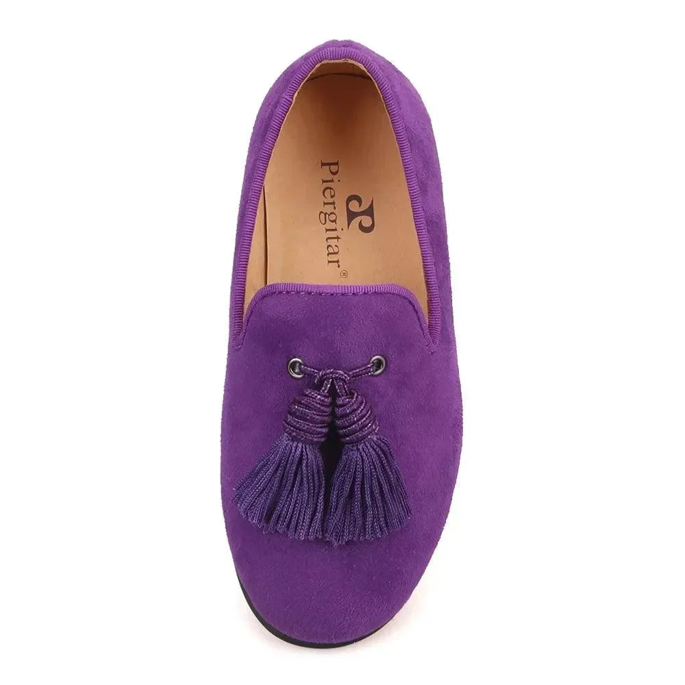 Kids Loafers Matching Style - Handcrafted Purple Suede Loafers for Parents and Kids -Guocali