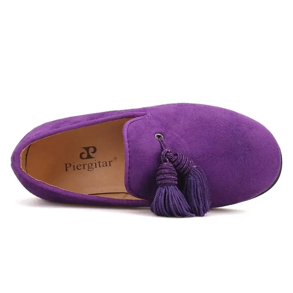 Kids Loafers Matching Style - Handcrafted Purple Suede Loafers for Parents and Kids -Guocali