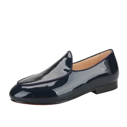 Kids Loafers Refined Elegance: Handmade Children's Patent Leather Loafer -Guocali