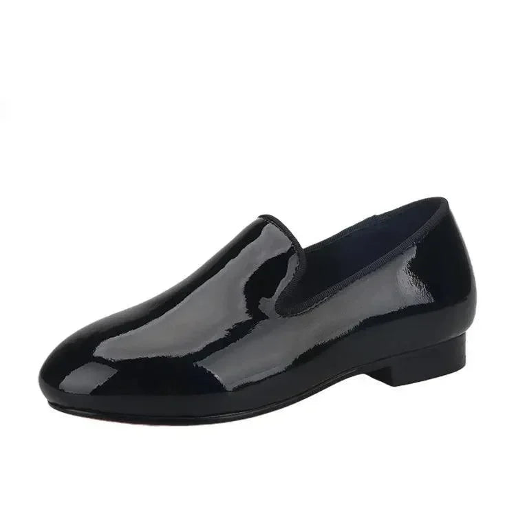 Kids Loafers Refined Elegance: Handmade Children's Patent Leather Loafer -Guocali