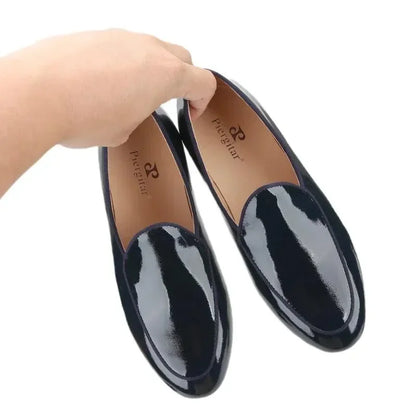 Kids Loafers Refined Elegance: Handmade Children's Patent Leather Loafer -Guocali
