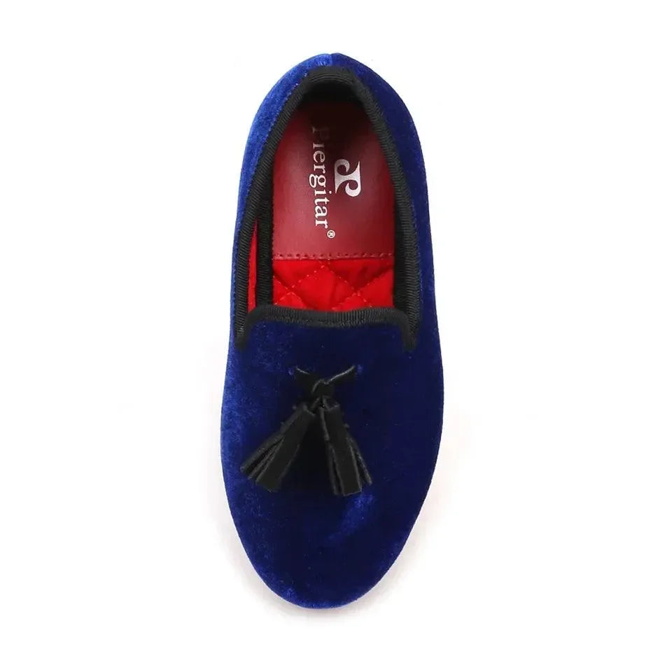 Kids Loafers Royal Blue Children's Tassel Loafer Shoes -Guocali