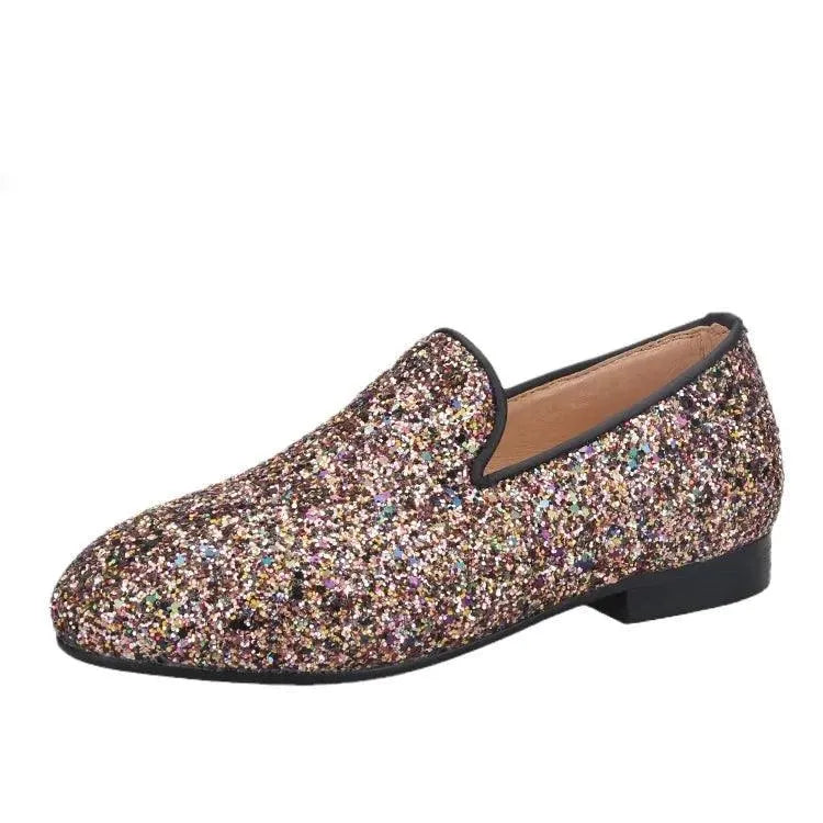 Kids Loafers Sparkle Step: Handcrafted Multicolor Children's Loafers - Loafer Shoes - Guocali