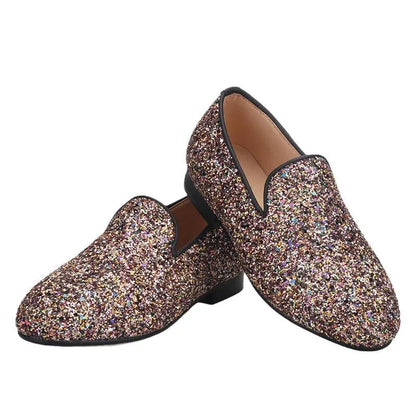 Kids Loafers Sparkle Step: Handcrafted Multicolor Children's Loafers - Loafer Shoes - Guocali