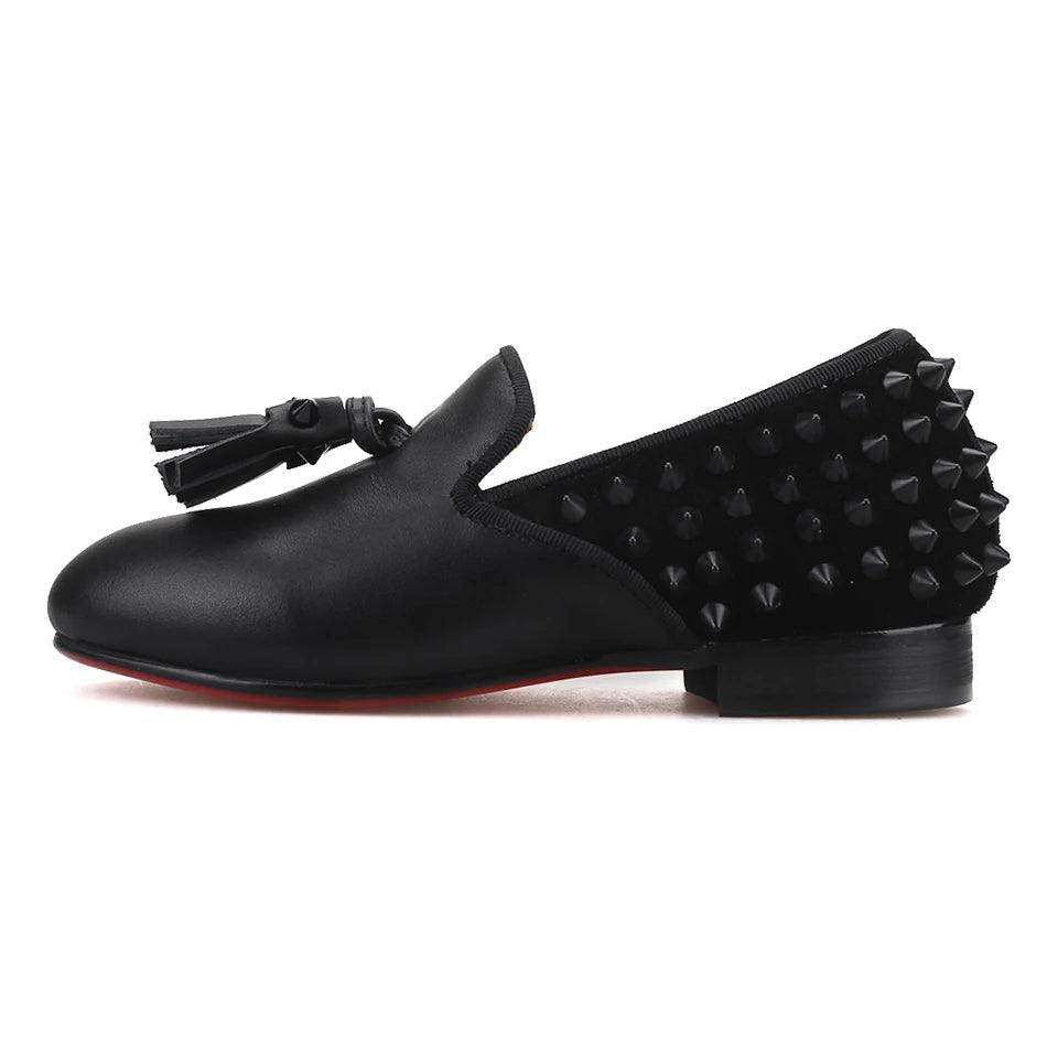 Kids Loafers Spike & Style: Kids' Loafer Shoes with Tassel Accents - Loafer Shoes - Guocali