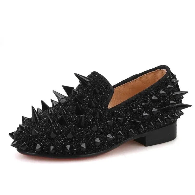 Kids Loafers Spiked Elegance: Handmade Children's Loafers - Loafer Shoes - Guocali