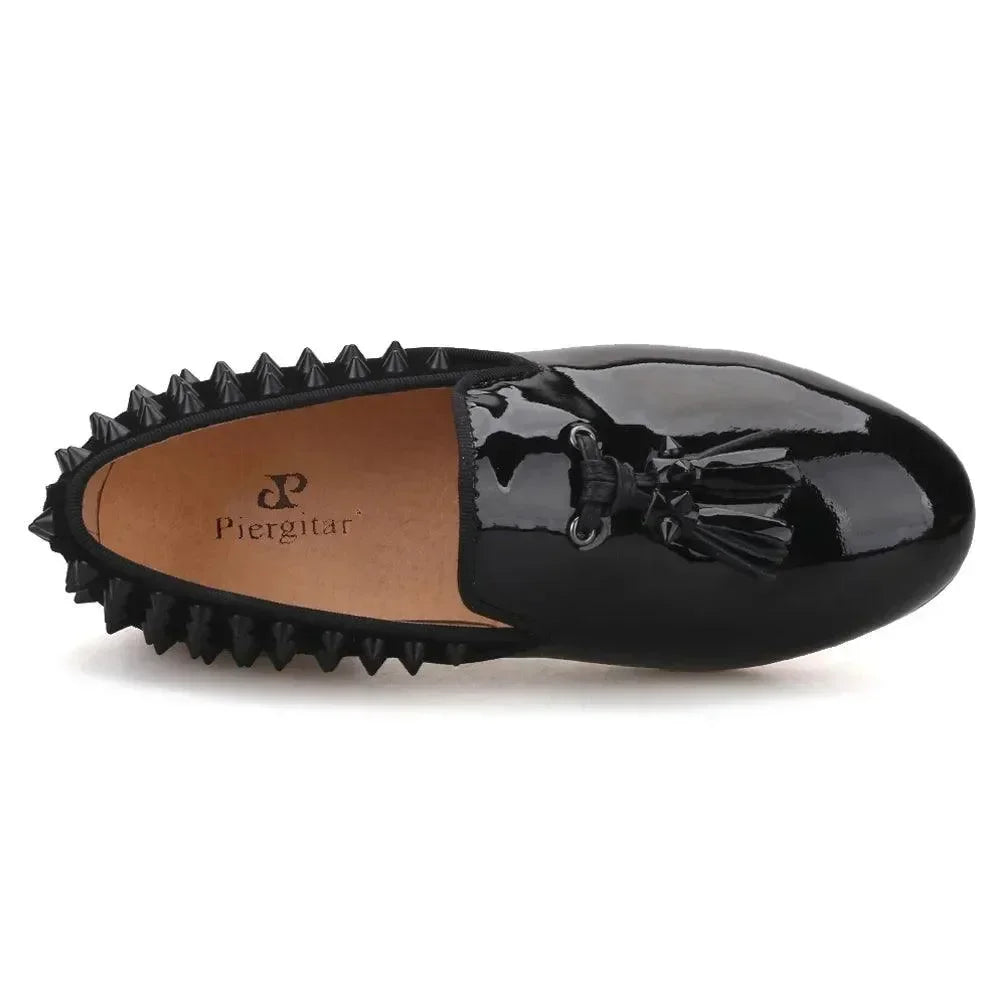 Kids Loafers Timeless Elegance: Handmade Children's Spiked Tassel Loafers -Guocali