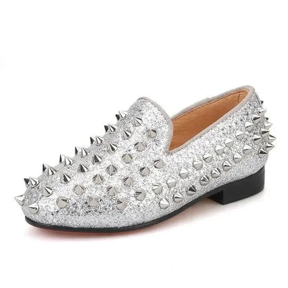 Kids Loafers Timeless Elegance: Handmade Spiked Loafers for Kids -Guocali