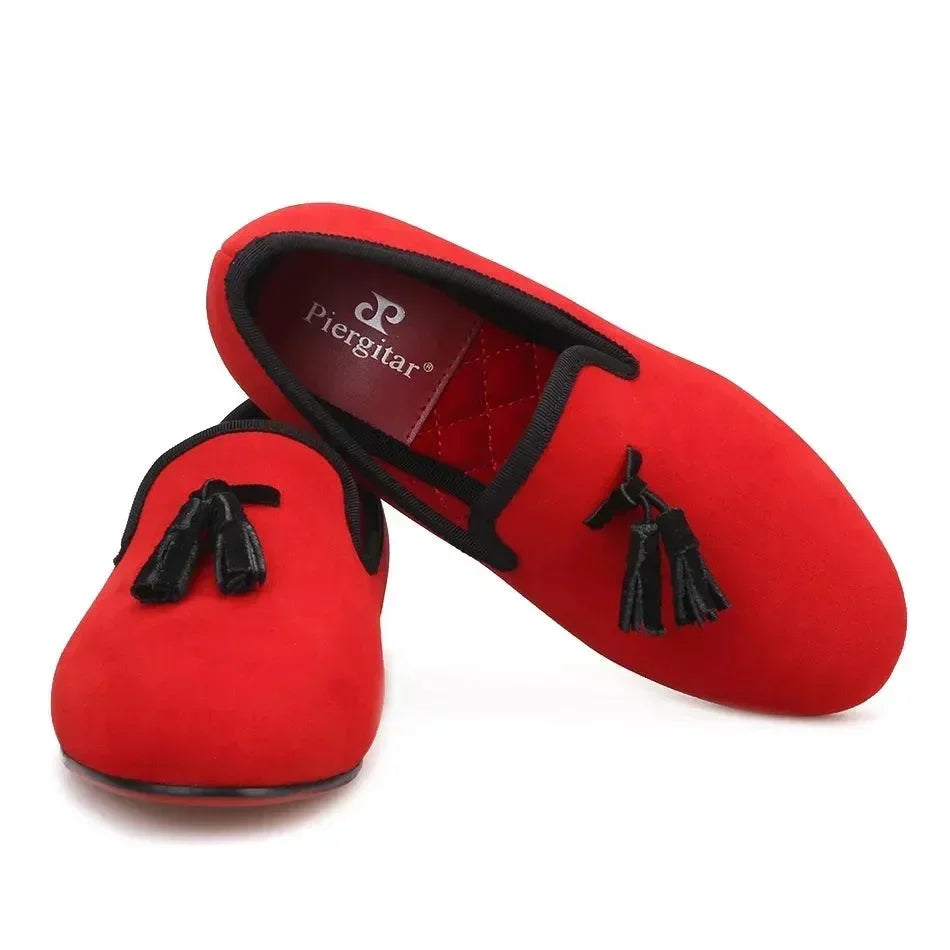 Kids Loafers Twinkle-Tassel: Parent-Child Velvet Loafers -Guocali