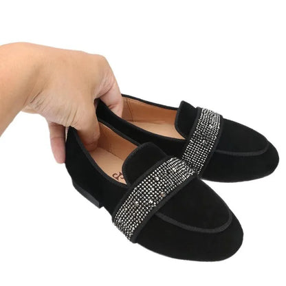 Kids Loafers Twinkle-Toes: Sparkling Steps Handcrafted Rhinestone Kids' Loafers - Loafer Shoes - Guocali