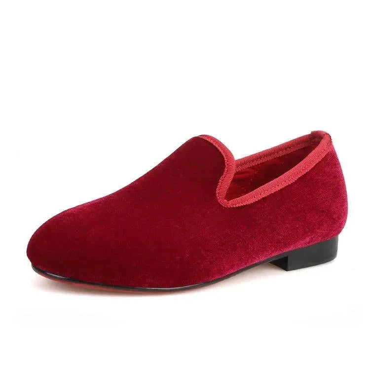 Kids Loafers Velvet Comfort: Handcrafted Loafer Shoes for Kids - Loafer Shoes - Guocali