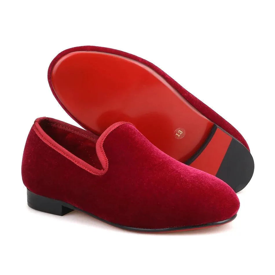 Kids Loafers Velvet Comfort: Handcrafted Loafer Shoes for Kids - Loafer Shoes - Guocali