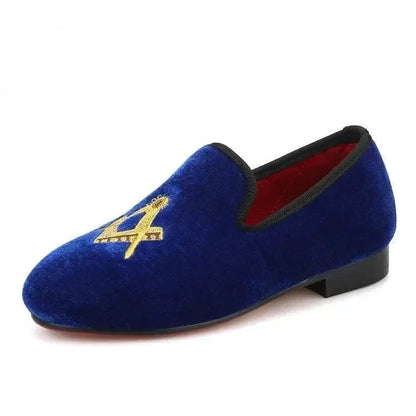 Kids Loafers Velvet Kids Loafer Shoes: Matching Parent Design with Red Sole -Guocali