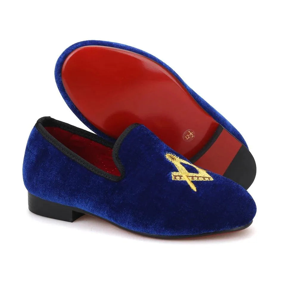 Kids Loafers Velvet Kids Loafer Shoes: Matching Parent Design with Red Sole - Loafer Shoes - Guocali