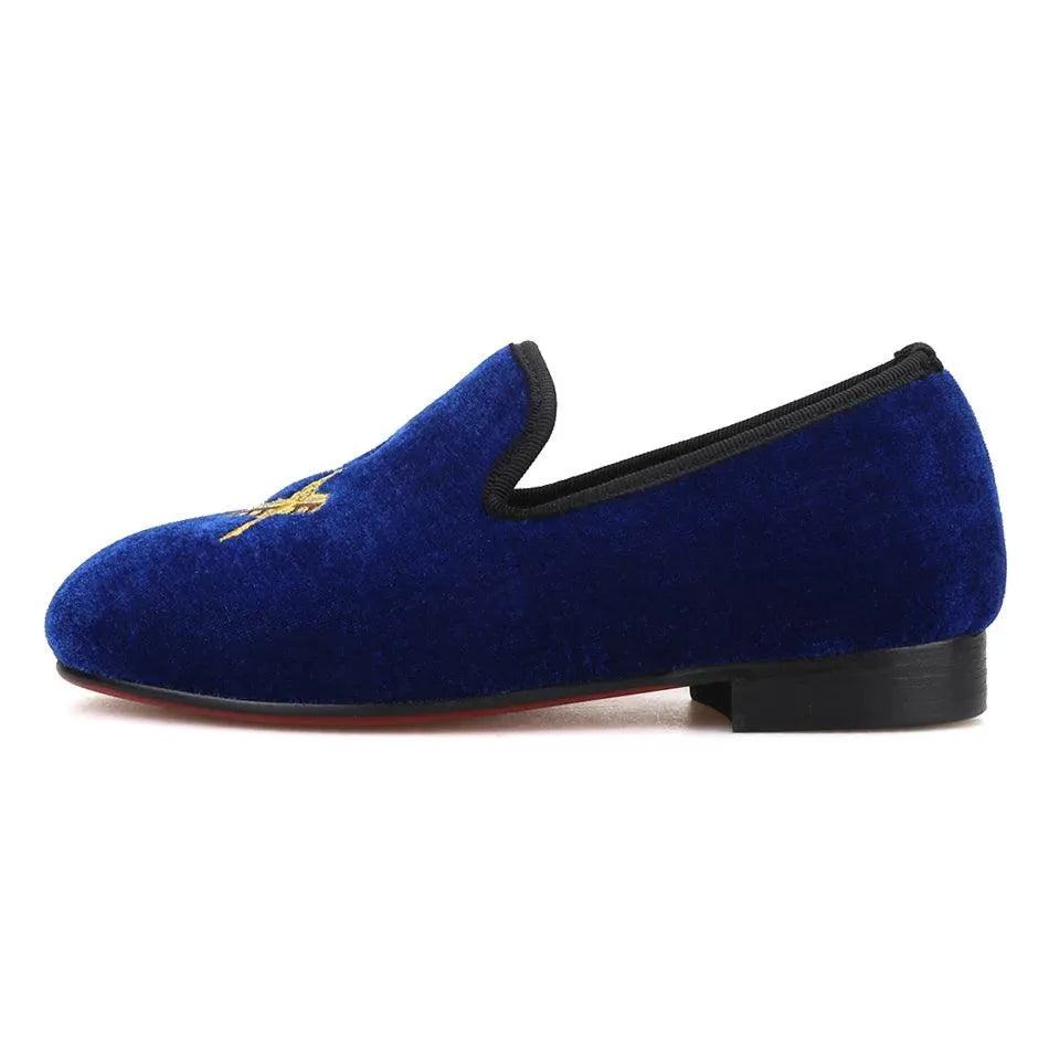 Kids Loafers Velvet Kids Loafer Shoes: Matching Parent Design with Red Sole - Loafer Shoes - Guocali