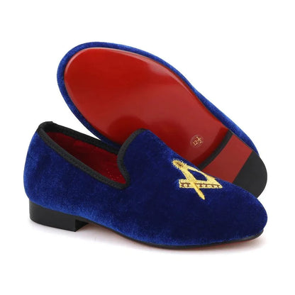 Kids Loafers Velvet Kids Loafer Shoes: Matching Parent Design with Red Sole - Loafer Shoes - Guocali