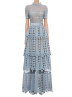 Lace Patchwork Backless Party Dress -Guocali