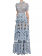 Lace Patchwork Backless Party Dress -Guocali