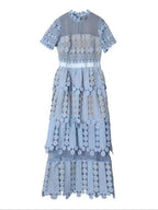 Lace Patchwork Backless Party Dress -Guocali