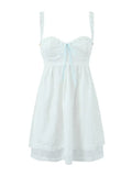 Lace Suspender Square Neck Mini Dress -Guocali