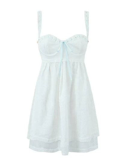 Lace Suspender Square Neck Mini Dress -Guocali