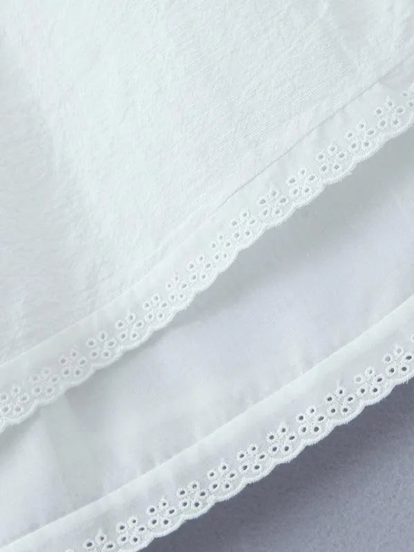 Lace Suspender Square Neck Mini Dress -Guocali