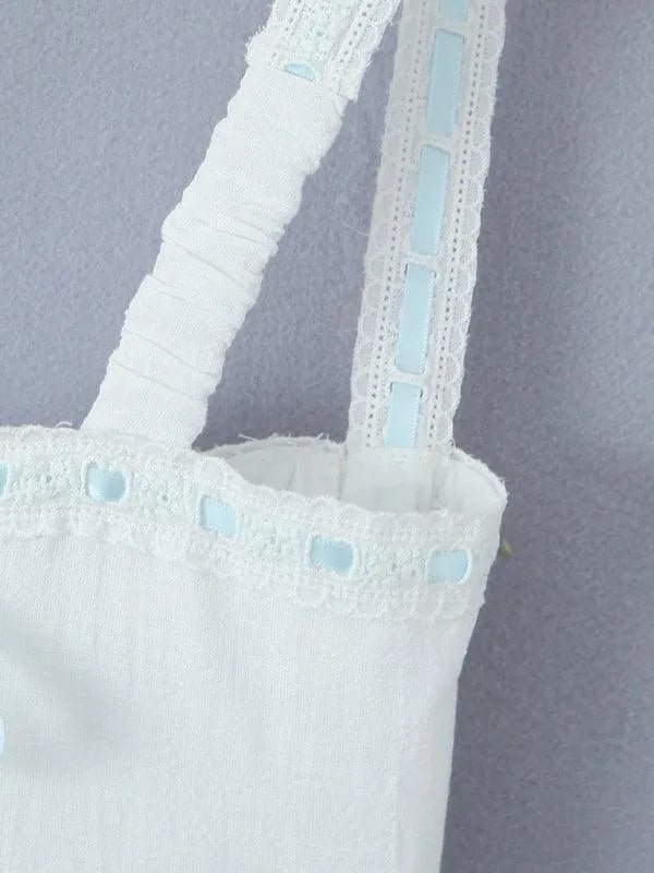 Lace Suspender Square Neck Mini Dress -Guocali