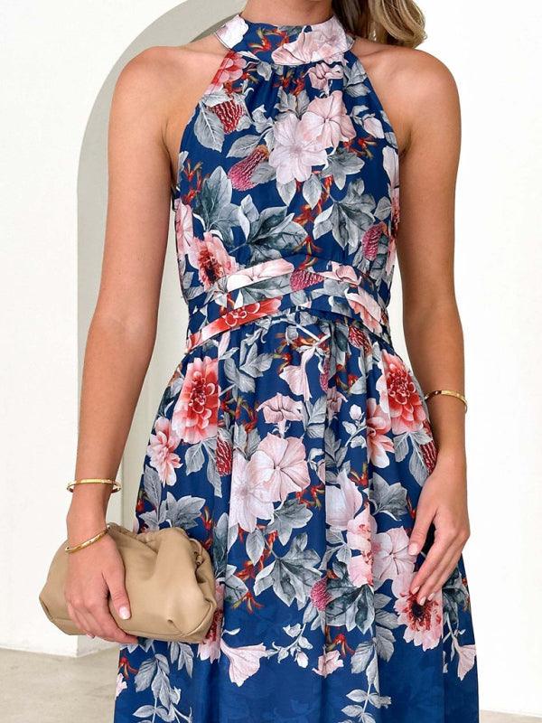 Ladies Halter neck Floral Summer Dress - Dresses - Guocali