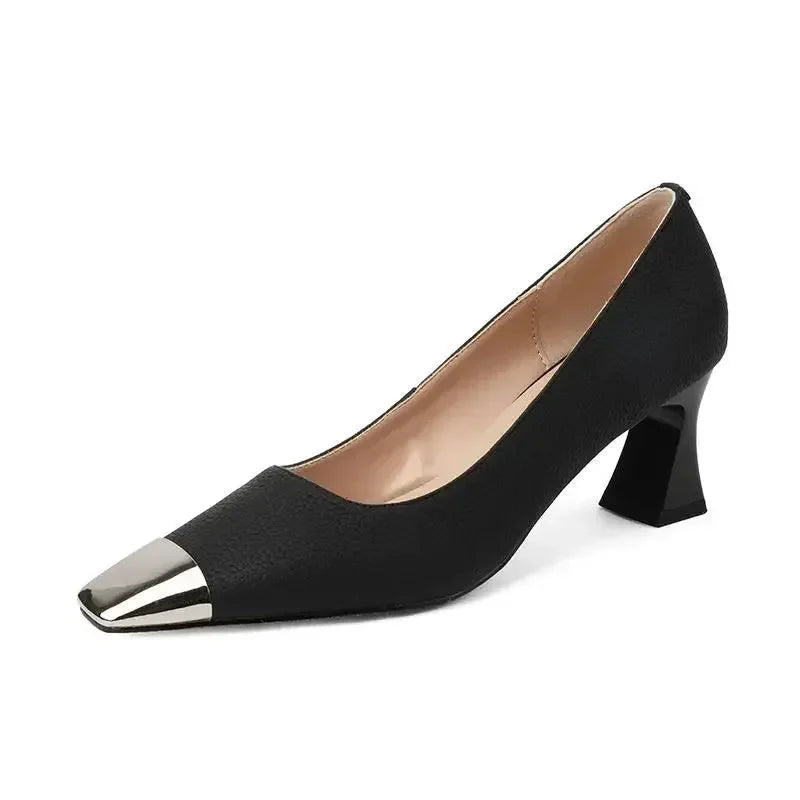 Ladies High Heel Leather Pumps Shoes -Guocali