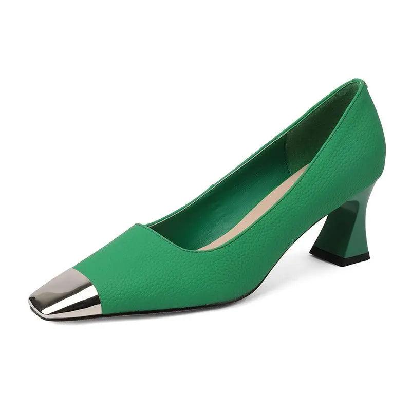 Ladies High Heel Leather Pumps Shoes - Pumps Shoes - Guocali