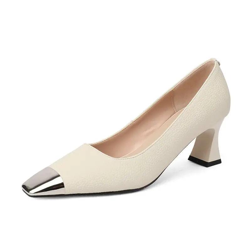 Ladies High Heel Leather Pumps Shoes - Pumps Shoes - Guocali