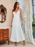 Ladies Sling Sleeveless V-Neck Party Dress