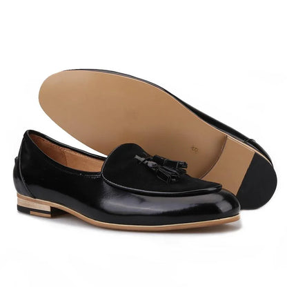 Men Casual Tassel Apron Toe Dress Loafers - Slip-On Formal Dress Shoes