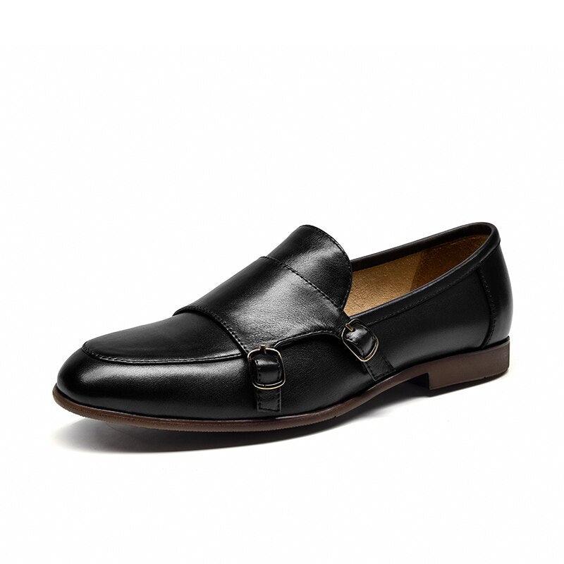 Leather Monk Strap Women Loafers - Loafer Shoes - Guocali