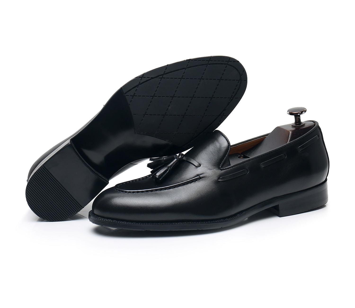 Leather Round Toe Slip-On Business Loafers - Men Shoes - Loafer Shoes - Guocali