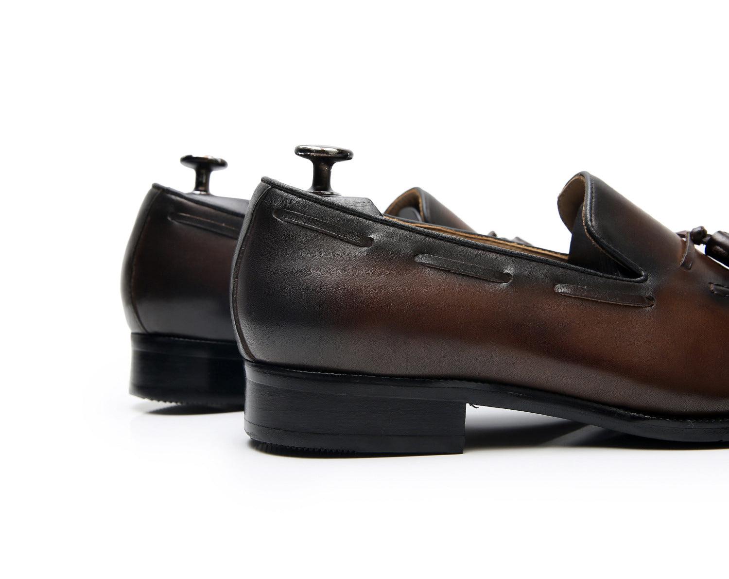 Leather Round Toe Slip-On Business Loafers - Men Shoes - Loafer Shoes - Guocali