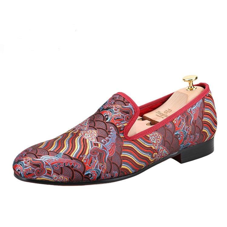 Loafer Shoes Auspicious Cloud Jacquard Men Loafers - Men Shoes - Loafer Shoes - Guocali