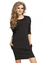 Long Sleeve Knit Day Dress Casual Style-Day Dress-GUOCALI