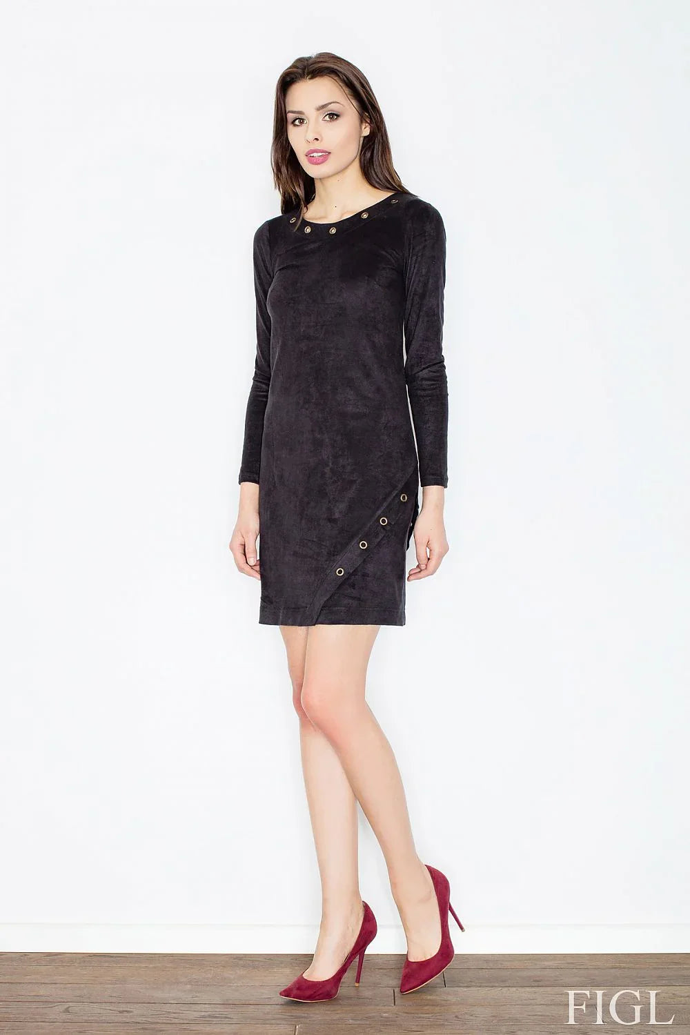 Long Sleeve Mini Dress Casual Everyday Style-Day Dress-GUOCALI