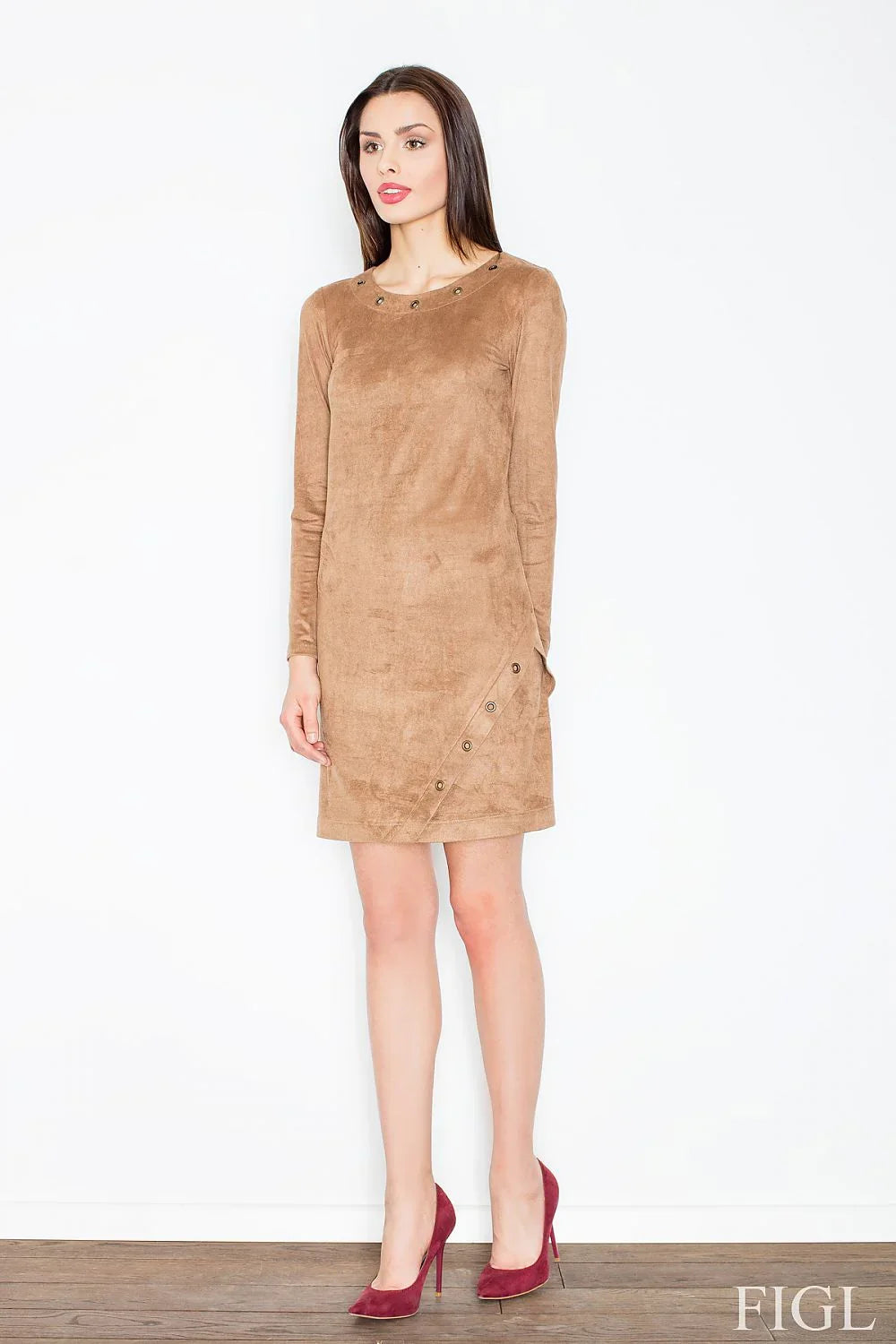 Long Sleeve Mini Dress Casual Everyday Style-Day Dress-GUOCALI