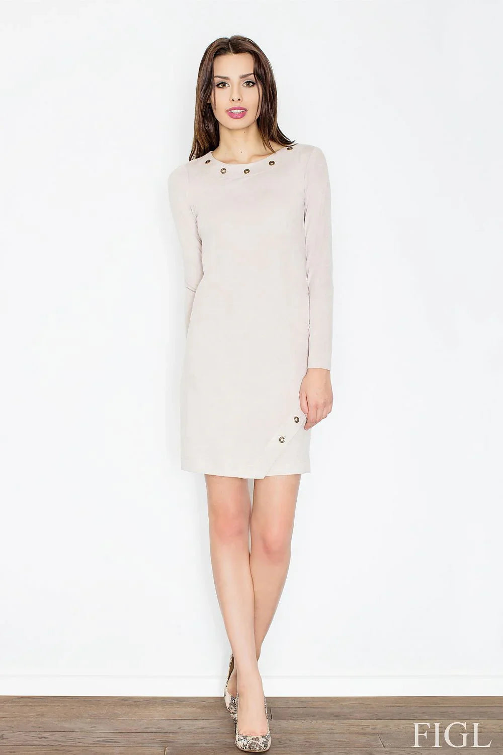 Long Sleeve Mini Dress Casual Everyday Style-Day Dress-GUOCALI