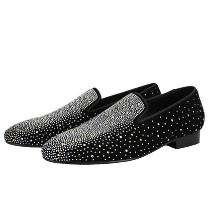 Luxurious Rhinestones Men Loafers - Men Shoes - Loafer Shoes - Guocali